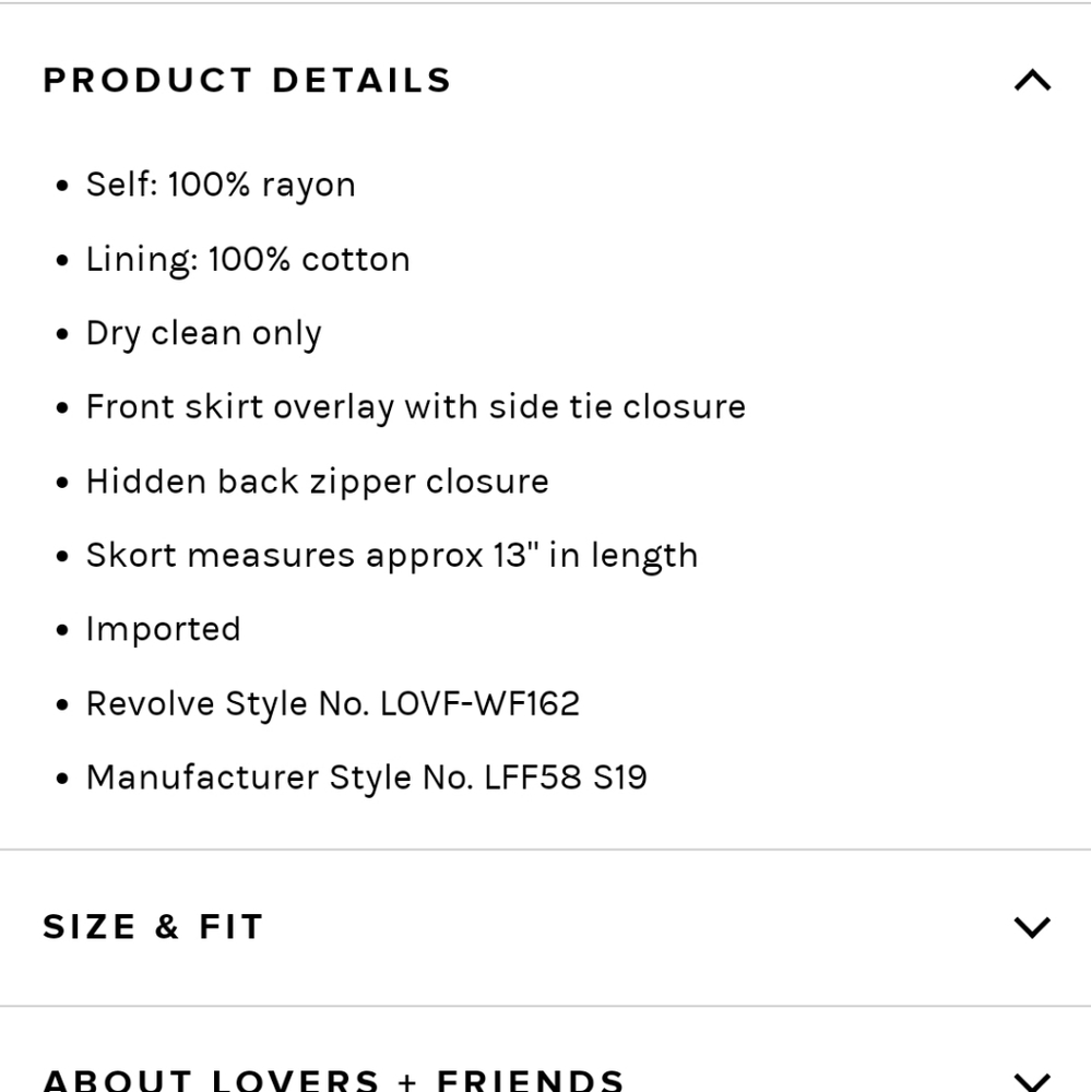 NWT LOVERS AND FRIENDS skort - Picture 4 of 15